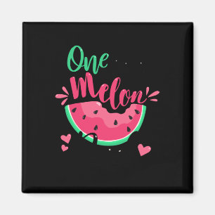 One In A Melon Dad Summer Birthday Party Matching Magneet