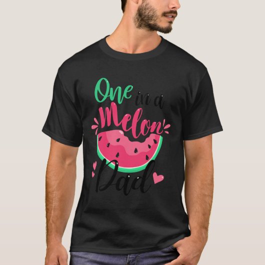 One In A Melon Dad Summer Birthday Party Matching T-shirt (Voorkant)