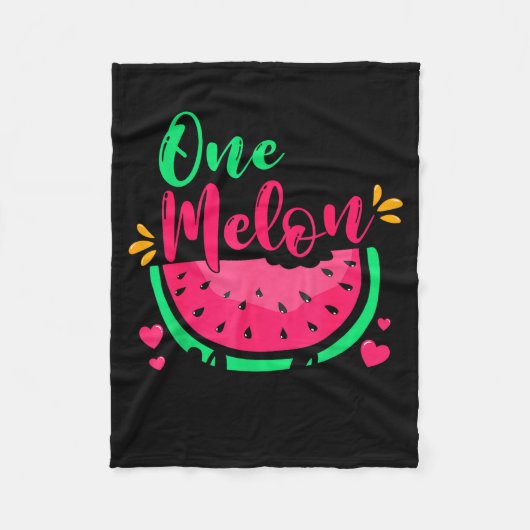 One In A Melon Dada Summer Birthday Party Matching Fleece Deken (Voorkant)