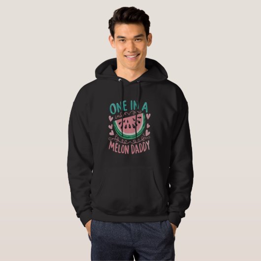 One In A Melon Daddy Watermeloen Papa Zomer Vakant Hoodie (Voorkant volledig)
