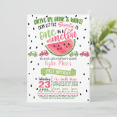One In a Melon Drive By Verjaardagsuitnodiging Kaart (Staand voorkant)