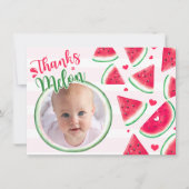 One in a melon eerste 1e verjaardag bedankkaart kaart (Voorkant)