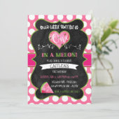 One in a Melon eerste verjaardag Watermeloen Roze Kaart (Staand voorkant)