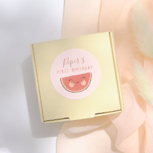 One In A Melon Eerste Verjaardagsfeestje Ronde Sticker