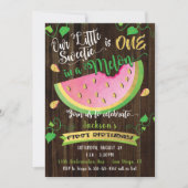 One in a Melon eerste verjaardagsfeestje uitnodigi Kaart (Voorkant)