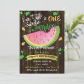One in a Melon eerste verjaardagsfeestje uitnodigi Kaart (Staand voorkant)