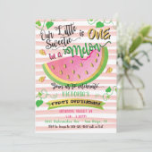 One in a Melon eerste verjaardagsfeestje uitnodigi Kaart (Staand voorkant)