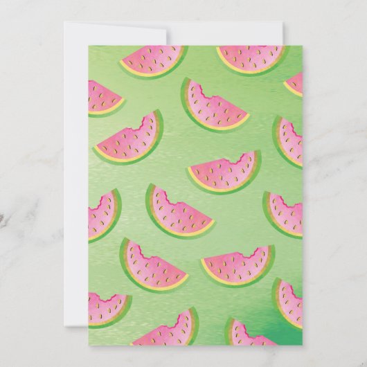 One in a Melon eerste verjaardagsfeestje uitnodigi Kaart (Achterkant)