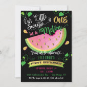 One in a Melon eerste verjaardagsfeestje uitnodigi Kaart (Voorkant)