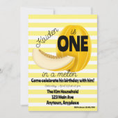 One in a Melon First 1st Birthday Party Kaart (Voorkant)