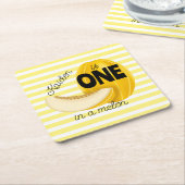 One in a Melon First 1st Birthday Party Kartonnen Onderzetters (Schuin)