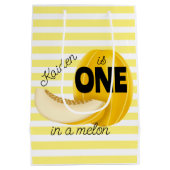 One in a Melon First 1st Birthday Party Medium Cadeauzakje (Achterkant)