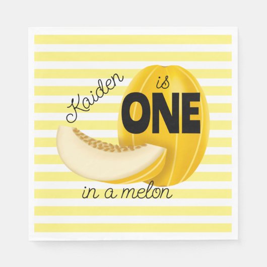 One in a Melon First 1st Birthday Party Servet (Voorkant)