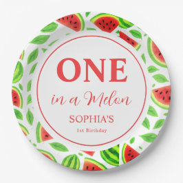 One In A Melon First Birthday  Papieren Bordje