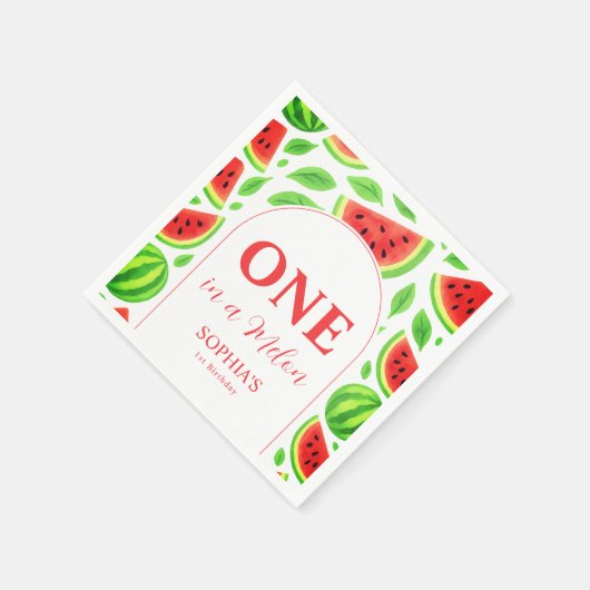 One In A Melon First Birthday Servet (Hoek)