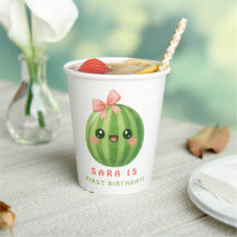 One in a Melon First Birthday Summer Paper cup