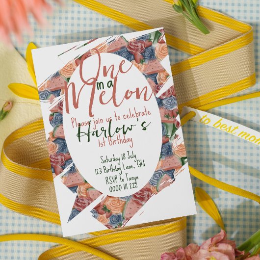 One in a Melon First Birthday - Summer vibes Kaart