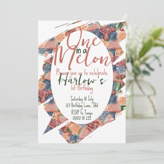 One in a Melon First Birthday - Summer vibes Kaart (Staand voorkant)