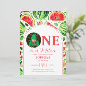 One in a melon foto eerste verjaardag kaart (Staand voorkant)