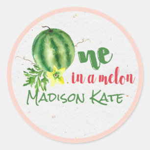 One in a Melon Gepersonaliseerde Verjaardag Sticke Ronde Sticker