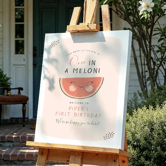 One In A Melon Girl Eerste Verjaardagsfeestje Poster