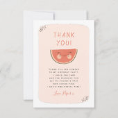 One In A Melon Girl First Birthday Party  Bedankkaart (Voorkant)