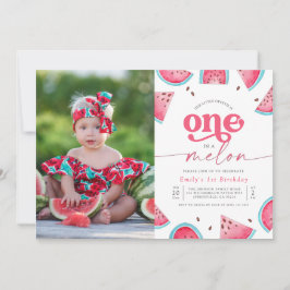 One in a Melon Girls Foto Eerste Verjaardagsfeest Kaart