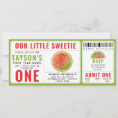 One in a Melon Glitter Watermelon 1e verjaardag Kaart (Voorkant)