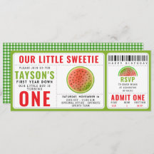 One in a Melon Glitter Watermelon 1e verjaardag