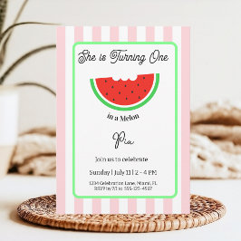 One in a Melon Invitation Kids Birthday Card Kaart