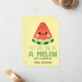 One in a Melon Kids Valentine Card Notitiekaartje (Voorkant / Achterkant in situ)