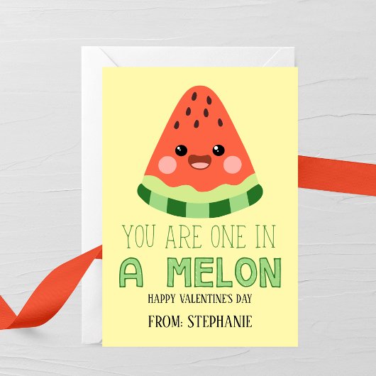 One in a Melon Kids Valentine Card Notitiekaartje