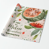 'One in a Melon' Leuk Watermeloen Meisje 1e Verjaa Cadeaupapier (Uitgerold)