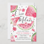 'One in a Melon' Leuk Watermeloen Meisje 1e Verjaa Kaart (Voorkant)