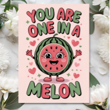 One in a Melon – Leuke watermeloen verjaardagskaar