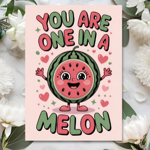 One in a Melon – Leuke watermeloen verjaardagskaar Kaart