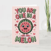 One in a Melon – Leuke watermeloen verjaardagskaar Kaart (Voorkant)
