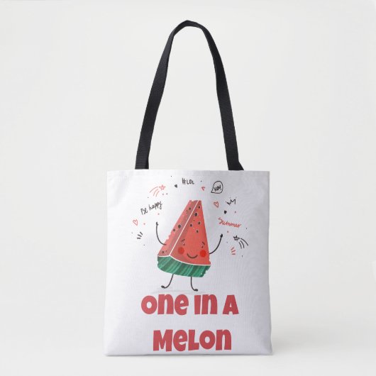 One in a Melon – Leuke zomerwatermeloen Tote Bag (Voorkant)