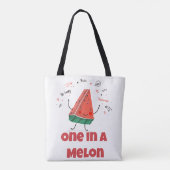 One in a Melon – Leuke zomerwatermeloen Tote Bag (Achterkant)