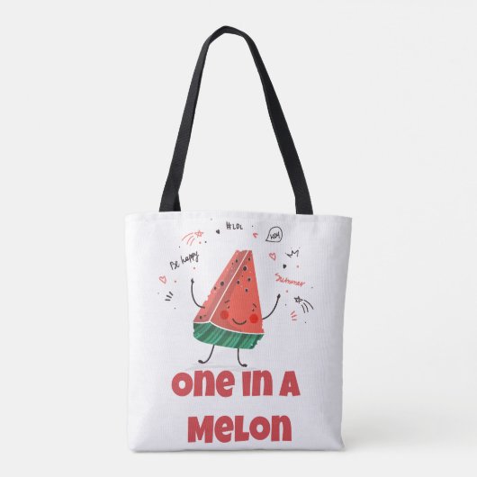 One in a Melon – Leuke zomerwatermeloen Tote Bag (Achterkant)