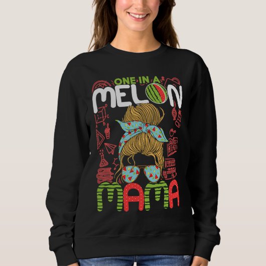 One In A Melon Mama  Watermelon Family Matching Ou Trui (Voorkant)