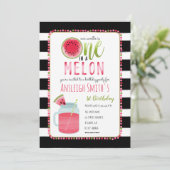 One In A Melon Mason Jar Drank Eerste Verjaardag Kaart (Staand voorkant)