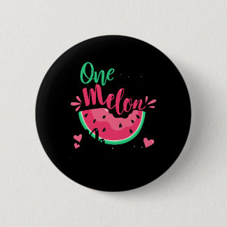 One In A Melon Moeder Zomer Verjaardagsfeestje Mat Ronde Button 5,7 Cm