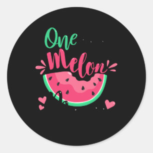One In A Melon Moeder Zomer Verjaardagsfeestje Mat Ronde Sticker