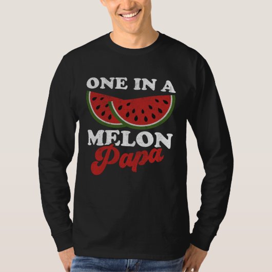 One In A Melon Papa  Watermelon  Summer Retro Cute T-shirt (Voorkant)