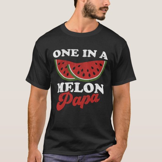 One In A Melon Papa  Watermelon  Summer Retro Cute T-shirt (Voorkant)