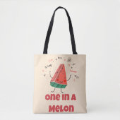 One in a Melon – Pastel Fruit (Soft Beige Edition) Tote Bag (Voorkant)