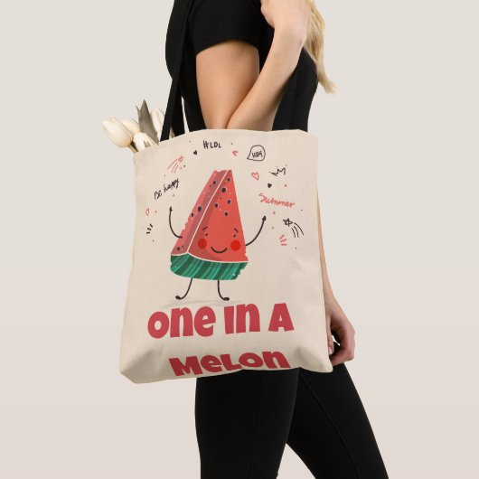One in a Melon – Pastel Fruit (Soft Beige Edition) Tote Bag (Dichtbij)
