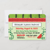 ONE in a Melon Photo Birthday Party Credit Kaart (Achterkant)