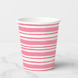 One in a Melon Pink Waterverf Stripes Verjaardag Papieren Bekers